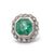 Vintage GIA Colombian Emerald Diamond 14k White Gold Cluster Cocktail Ring