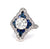 Art Deco Inspired 1.53 Carats Transitional Cut Diamond Sapphire Platinum Ring