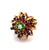 Vintage Sapphire Emerald Diamond 18k Yellow Gold Cocktail Ring