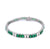 Diamond Emerald 14k White Gold Tennis Bracelet