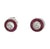 Art Deco Inspired Diamond Ruby Platinum Target Stud Earrings