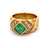 Vintage GIA Colombian Emerald Diamond 18 Karat Yellow Gold Band Ring