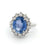 6.65 Carats Sapphire Diamond Platinum Cluster Ring