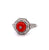 Art Deco Inspired Coral Diamond Platinum Ring