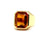 Vintage Austrian Palmeira Citrine 18 Karat Yellow Gold Bezel Set Ring