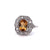 Art Deco Citrine Diamond 14 Karat White Gold Cluster Ring