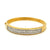 Vintage Princess Cut Diamond 18 Karat Yellow Gold Hinged Bracelet