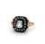 Antique Inspired Aquamarine Silver 14 Karat Yellow Gold Ring