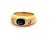 Vintage Sapphire Diamond 18k Yellow Gold Three Stone Ring