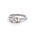 Vintage English GIA 1.00 Carat Old European Cut Diamond 18k White Gold Three Stone Ring