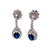 Art Deco Inspired Sapphire Diamond 18k White Gold Dangle Earrings