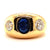 Vintage 1.35 Carat Sapphire Diamond 18 Karat Yellow Gold Three Stone Ring