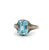 Art Deco Aquamarine 14 Karat White Gold Filigree Solitaire Ring