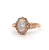 Late Victorian GIA 0.80 Carats Cushion Cut Diamond 14k Rose Gold Cluster Ring