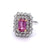 Vintage GIA 2.14 Carats Purple-Pink Sapphire Diamond 18 Karat White Gold Cluster Ring