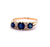 Edwardian Sapphire Diamond 14 Karat Yellow Gold Five Stone Ring