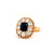 Edwardian Sapphire Diamond 18 Karat Yellow Gold Cluster Ring