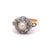 Edwardian Pearl Diamond 18k Yellow Gold Platinum Cluster Ring
