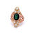 Edwardian 1.77 Carat Oval Cut Green Sapphire Diamond 18 Karat Gold Ring
