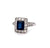 Art Deco Inspired 1.84 Carats Sapphire Diamond Platinum Cluster Ring