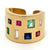 Vintage Gemstone Diamond 14 Karat Yellow Gold Cigar Band