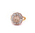 Edwardian GIA 2.37 Carats Fancy Color Diamond 14k Yellow Rose Gold Cluster Ring