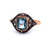 Art Deco Polish Created Stone Diamond Silver 14 Karat Rose Gold Ring