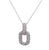 Pave Diamond 14 Karat White Gold Link Pendant Necklace
