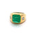 GIA Russian Emerald Diamond 18 Karat Yellow Gold Bezel Set Ring