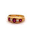 Late Victorian Ruby Diamond 14 Karat Yellow Gold Five Stone Ring