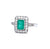 Art Deco Inspired 0.64 Carat Emerald Diamond Platinum Ring