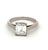 Mid Century French GIA 1.54 Carats Emerald Cut Diamond 18k White Gold Solitaire Ring