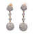 Vintage Diamond 18 Karat Two Tone Gold Pave Ball Dangle Earrings