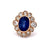 Edwardian GIA 10 Carats Ceylon Sapphire Diamond 18k Gold Cluster Ring