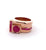 Retro French 1.33 Carats Ruby 18 Karat Rose Gold Platinum Tank Ring