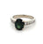 Vintage 2.03 Carats Green Sapphire Diamond 18k White Gold Ring