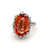 Mid Century H. Stern Imperial Topaz Diamond 18 Karat White Gold Cocktail Ring