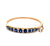 Edwardian Sapphire Diamond 14k Yellow Gold Hinged Cuff Bracelet