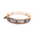 Retro Diamond Platinum 14k Yellow Gold Hinged Bracelet