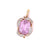 Vintage Kunzite Diamond 18 Karat Yellow Gold Platinum Pendant