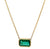 Emerald 18k Yellow Gold Bezel Set Chain Necklace