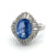 Vintage 6.50 Carats Blue Sapphire Diamond Platinum Ballerina Ring