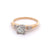 Retro GIA 0.65 Carats Old Mine Cut Diamond 14k Yellow Gold Palladium Three Stone Ring