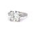 Art Deco Inspired GIA 3.50 Carats Round Brilliant Cut Diamond Platinum Ring