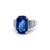 Mid Century GIA 10.22 Carat Ceylon Sapphire Diamond 18k White Gold Cocktail Ring