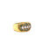 Vintage Color Treated Green Diamond 18 Karat Yellow Gold Band