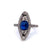 Edwardian J.E. Caldwell Sapphire Diamond Platinum Navette Dinner Ring