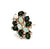 Vintage Opal Tourmaline Diamond 18 Karat Yellow Gold Cocktail Ring