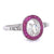 Art Deco Inspired 0.65 Carat Diamond Ruby Platinum Halo Ring