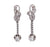 Mid Century Diamond 14k White Gold Drop Earrings